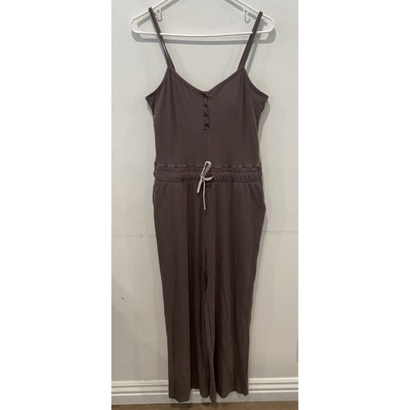 Vuori Womens Pose Scoop Jumpsuit Sz Large Chocolate Loungewear Comfort Travel - Picture 8 of 12